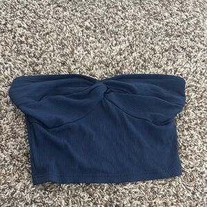 shein navy tube top and shein purple tee